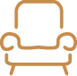 Ikonka fotela symbolizująca wygodę