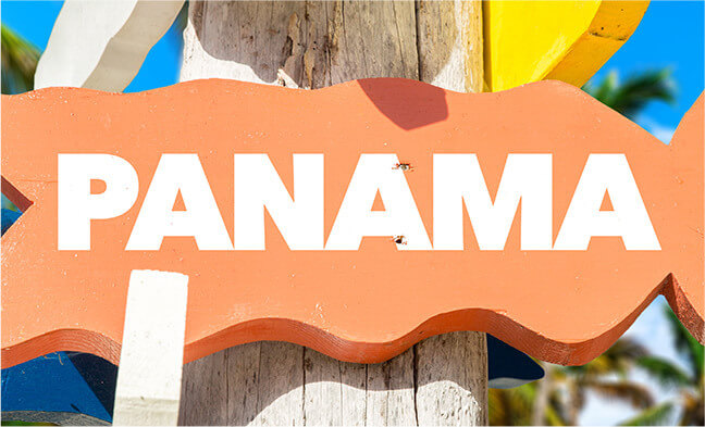 Panama - drogowskaz turystyczny z napisem Panama