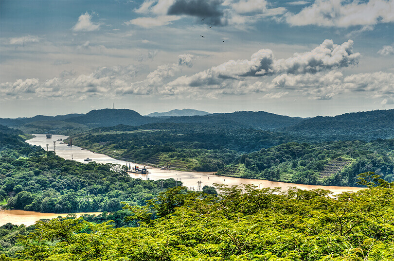 Panama - widok na Kanał Panamski